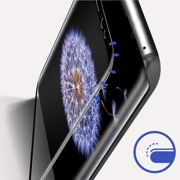 Kalvo Samsung S9 Plus:lle karkaistu lasi vahvistetut reunat kaareva kovalasi Max 3mk musta