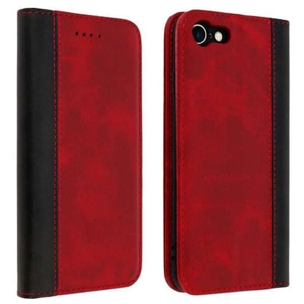 iPhone 7 och 8 fodral - AVIZAR - Folio fodral - Ekoleder Röd - Kortförvaring - Stöd Röd