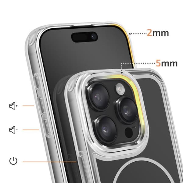 MagSafe-cover til iPhone 16 Pro Ultra Forstærket Bi-materiale Sort Svart