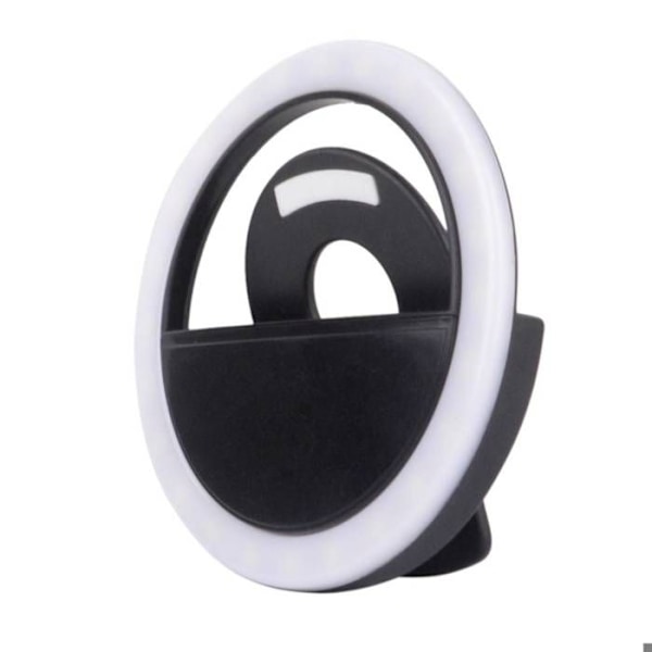 LED lysring til smartphone, universel klips BigBen Connected sort Svart