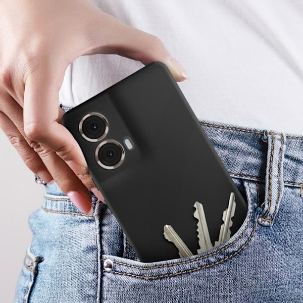 Coque - ILMOITTAA - Motorola Moto G85 - Puolijäykkä - Pehmeä kosketus - Jälkiä estävä Musta Svart