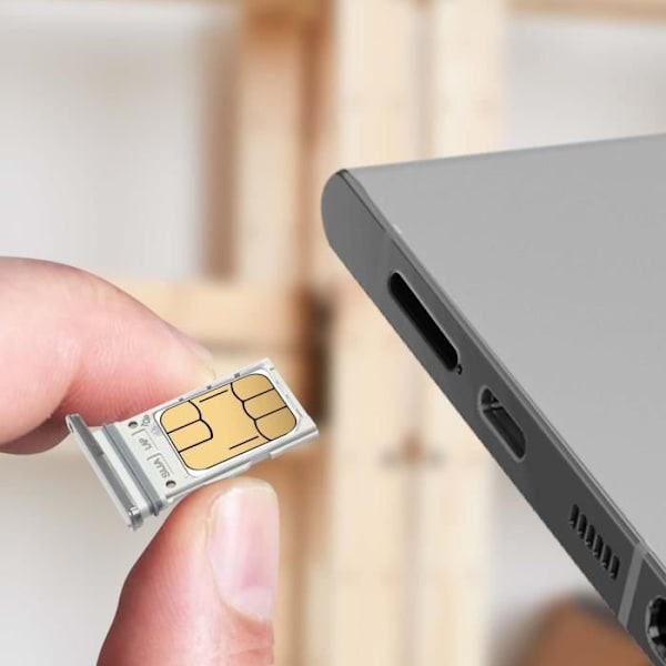 Udskiftning til SIM-kortbakke - Samsung Galaxy S22 Ultra - Hvid - 2 Nano SIM-pladser Vit