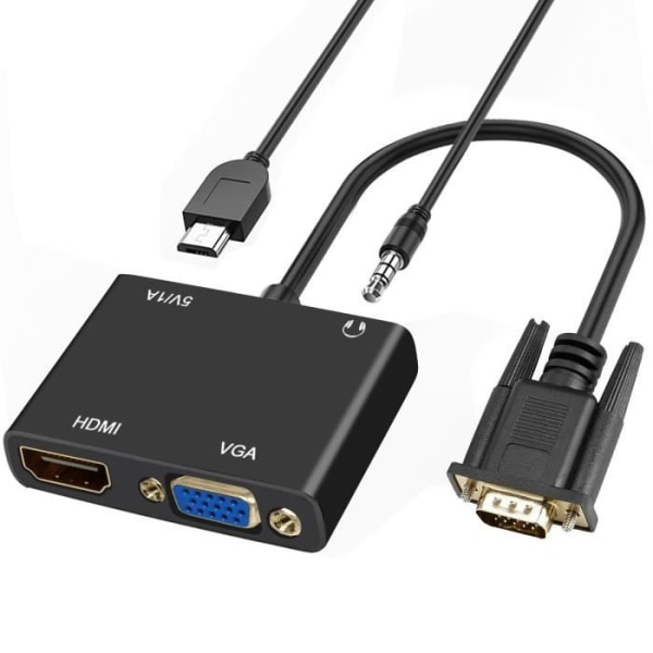 VGA-HDMI- ja VGA-naarassovitinvideosovitin