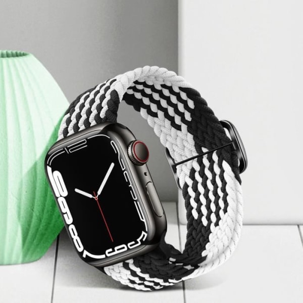 Armband för Apple Watch 41 mm / 40 mm / 38 mm Nylon Flätat vitt / svart