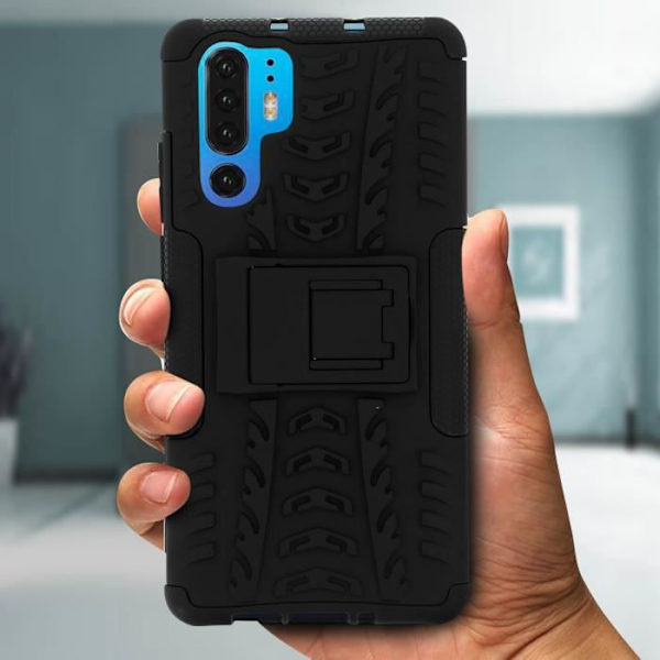 Coque - AVIZAR - P30 Pro - Hybrid skydd - Stötsäker - Inbyggt videostöd Svart