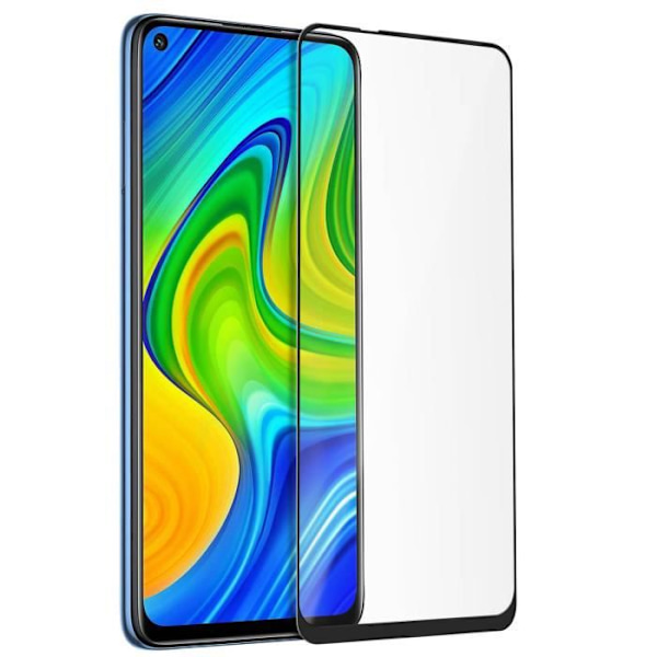 Suojakalvo - AVIZAR - Xiaomi Redmi Note 9 - Kaareva karkaistu lasi - Iskunkestävä - Naarmuuntumaton Transparent, svart