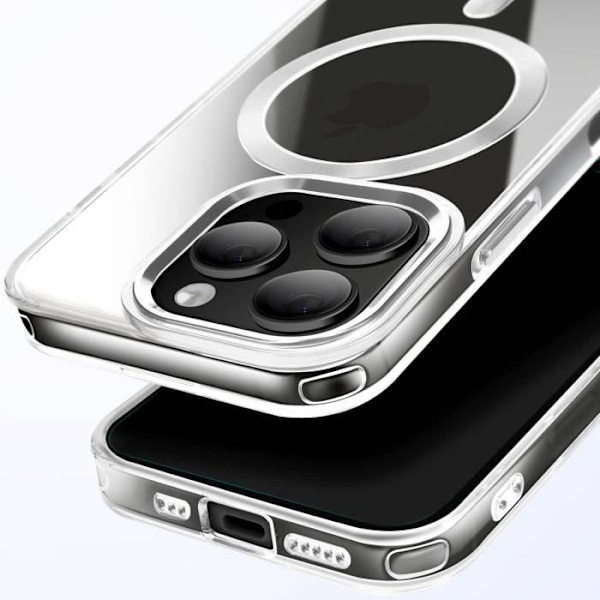 Coque MagSafe för iPhone 13 Pro Bakglass Färg Silver Grå