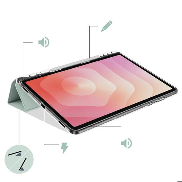 Fodral för Galaxy Tab S11 med modulär ställfunktion Origami-design Ljusgrön Grön