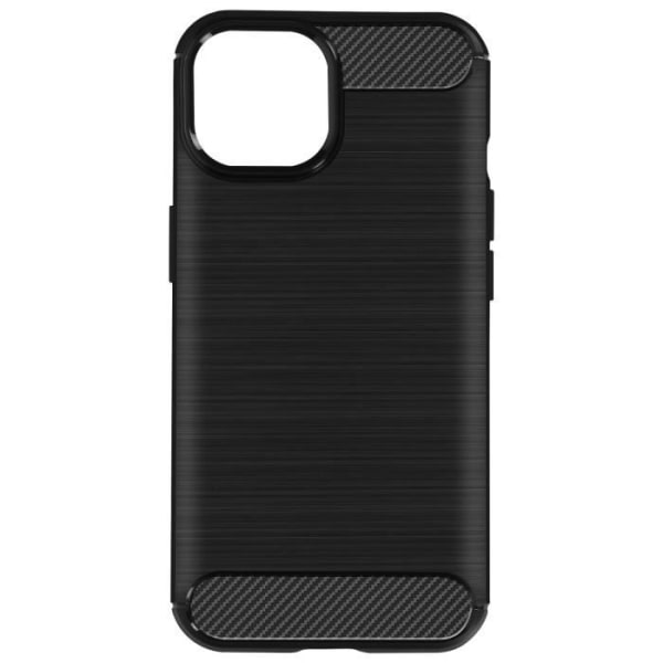 Cover til iPhone 15 Silikone Fleksibel Carbon Effect Stødsikker Sort Svart