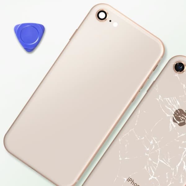Chassi iPhone 8 - AVIZAR - Guld bakglas - Hög kvalitet - Kvalitetskontroll - Lätt att installera Gul
