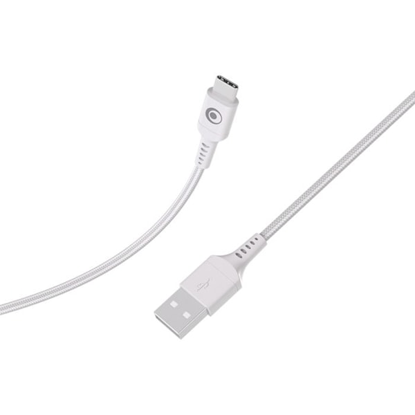 USB-A til USB-C FastCharge 15W 3A i vævet nylon 1.2m BigBen Connected Hvid Vit