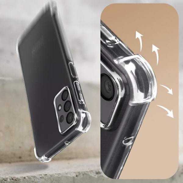 Samsung Galaxy A23 Case Corners Bumper Blød Silikone Akashi Transparent Transparent