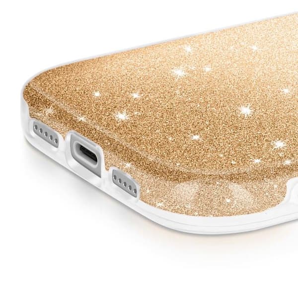 Dopp till iPhone 17 Pro Bi-Material Design och Glittrig Guld Finish Gul