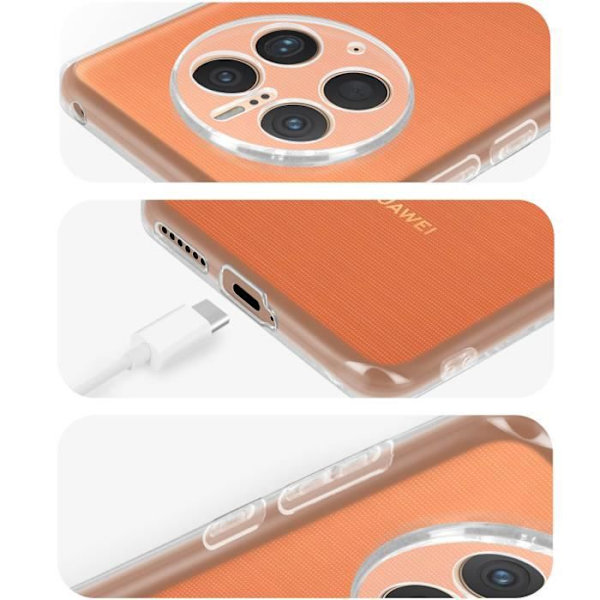 Stötsäkert fodral till Huawei Mate 50 Pro - IMAK - Förstärkta hörn - Genomskinlig Vit