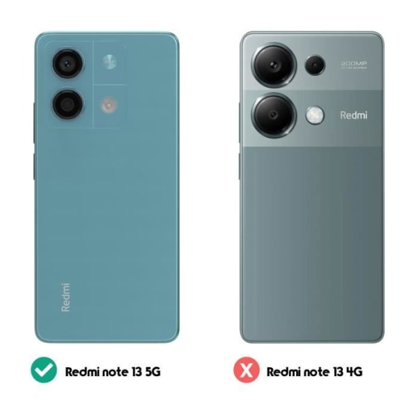 Kotelo Xiaomi Redmi Note 13 5G -kameralle suojattu silikonisuojattu ohut läpinäkyvä Transparent