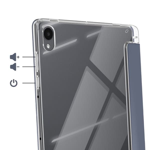 Fodral för Galaxy Tab S11 med modulär stödfunktion Origami-design Grå lavendel Grå