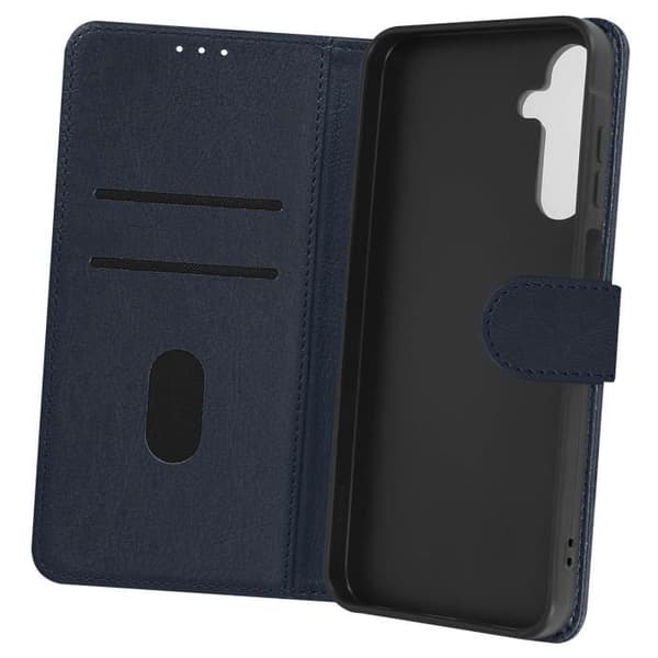 Midnight Blue Wallet og Video Holder Case til Samsung Galaxy A05s - AVIZAR - Chesterfield Blå