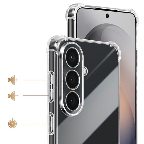 Siliconfodral för Galaxy S26 Plus med 70 cm transparent nylonflätad snodd Vit