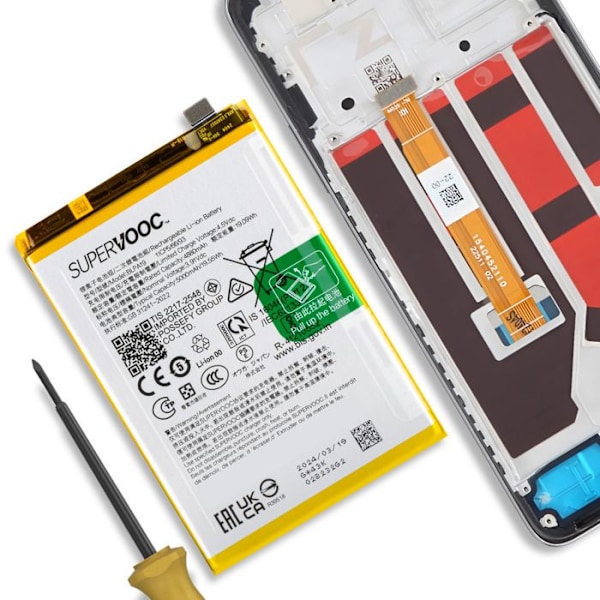 Intern batteri til Oppo A79 5000mAh model BLPA19 Original Oppo Hvid Vit