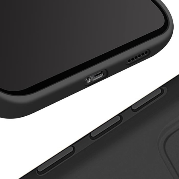 Taske til Xiaomi Poco X6 Pro Semi-stiv mat anti-fingeraftryk håndledsrem Sort
