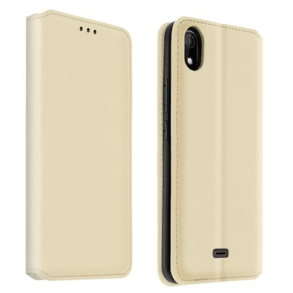 Wiko Y61 Etui Folio Pung Funktion Guld Stand Gul