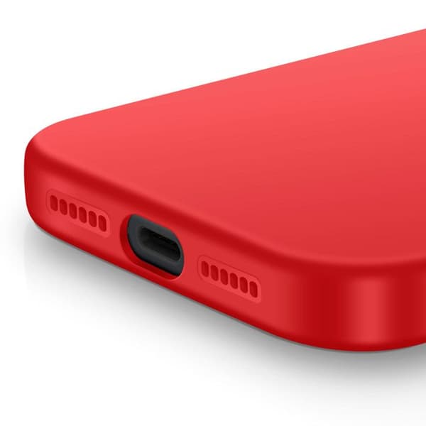 Coque - ADVARSEL - iPhone 17 Pro Max - Blød Silikon - Rutsjesikker - Rød Röd