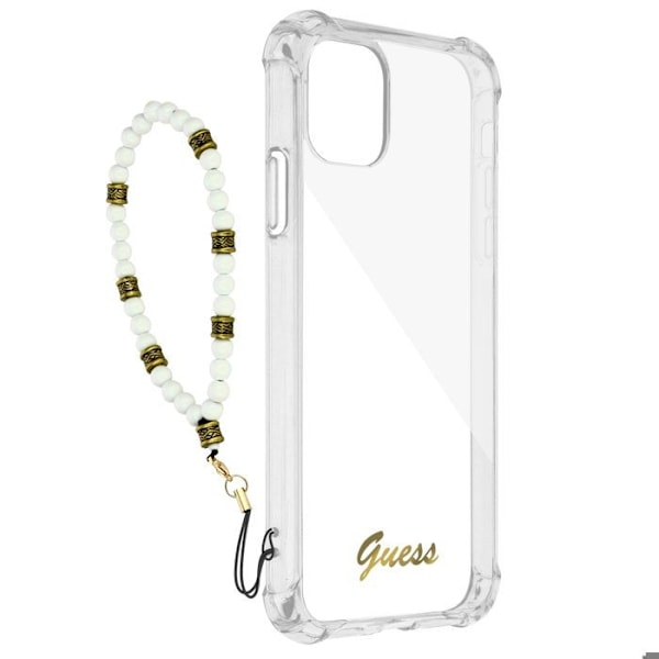 Coque iPhone 12 ja 12 Pro Iskunkestävä Läpinäkyvä Korukotelo Valkoinen Guess