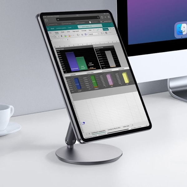Supportbureau iPad Air 11' 2024 / 10,9' 2022 i roterende aluminium wiwu grå