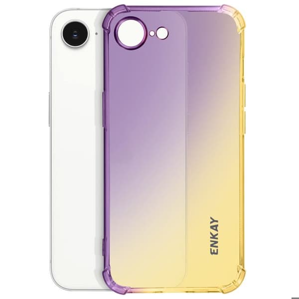 Skyddstranslucent för iPhone 17, Bumper-fodral i silikon med gradient, Enkay Guld Gul