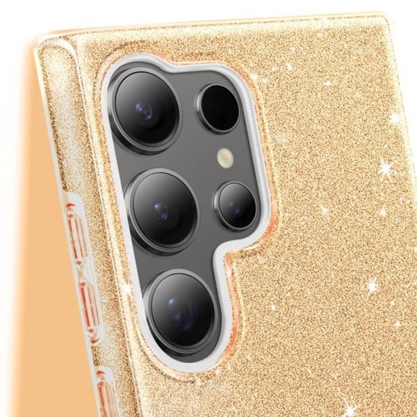 Coque Paillette Samsung Galaxy S24 Ultra Ultra ohut Silikoni Kulta Gul