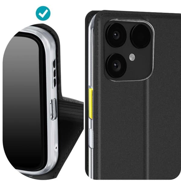 Pungetui - DUX DUCIS - Fairphone 6 - Magnetisk Lukning - Videostøtte - Sort Læder Sort