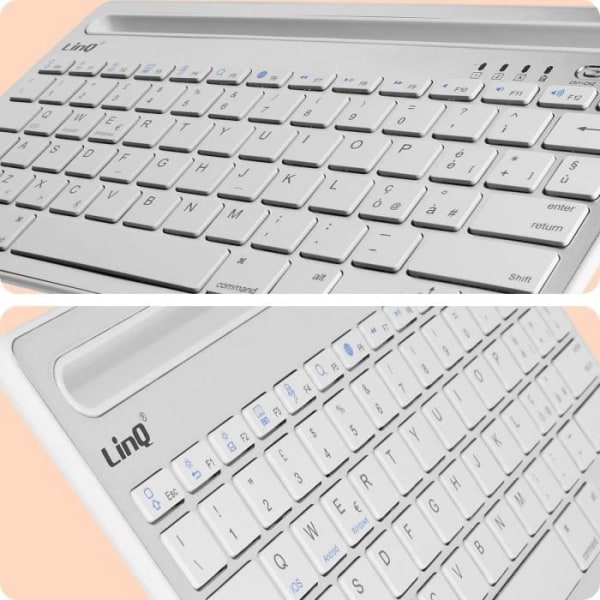 Trådløst tastatur - LinQ - QWERTY - Hvid - Kompatibel med iOS/Android/Windows - USB C