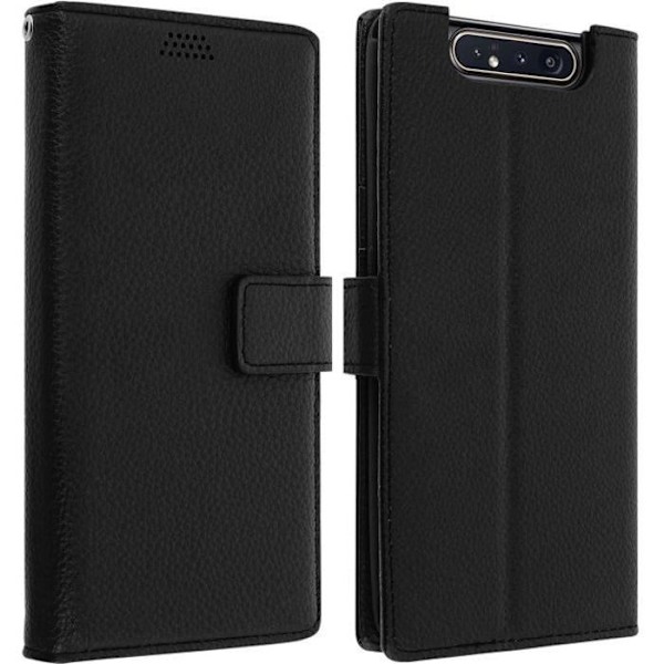 Fodral för Samsung Galaxy A80 - AVIZAR - Fodral Folio Plånbok - Ekologiskt Läder - Videostativ - Svart Svart