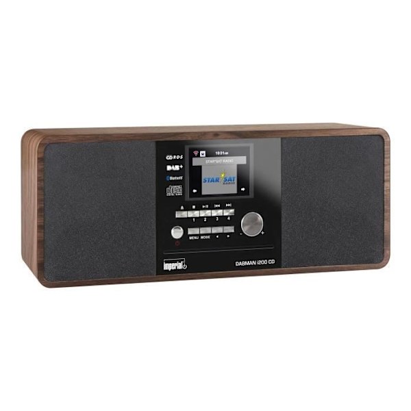 Lydsystem - TELE STAR - imperial DABMAN i200 CD - CD/MP3-afspiller - Bluetooth - DAB/DAB+/FM Træ