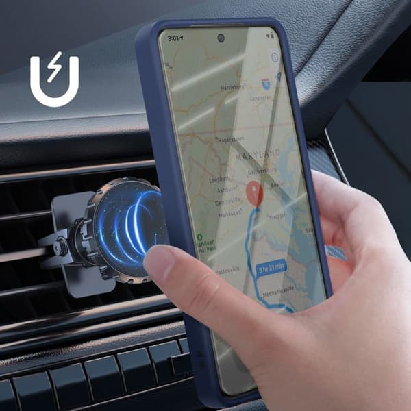 Coque för Oppo Reno 12F Magnetisk Ring Genomskinlig Blå Blå