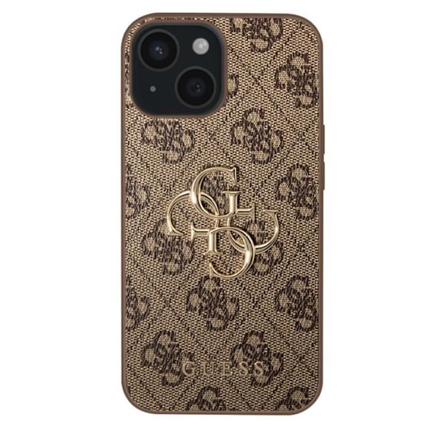iPhone 15 Plus Case Præcise Udsparinger og Forhøjede Kanter Guess Brun kastanj