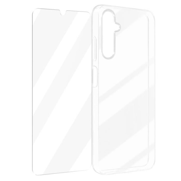 Fodral - AVIZAR - Samsung Galaxy A05s - Flexibel - 9H hårdhet härdat glas - Transparent Transparent