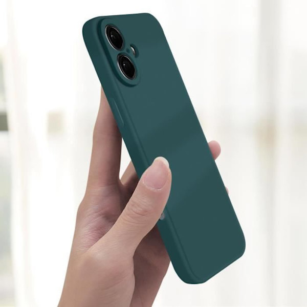 Skal till iPhone 16 Silikon Matt Finish Soft Touch Mörkgrön Grön