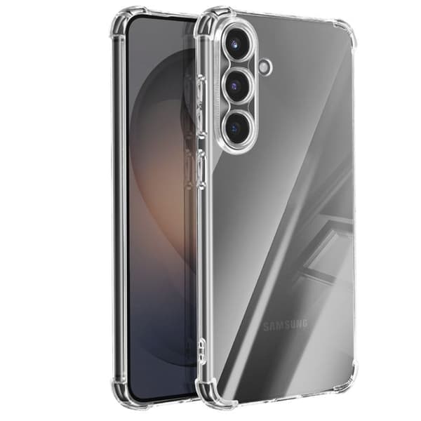 Siliconfodral för Galaxy S26 med förstärkta hörn, transparent Vit