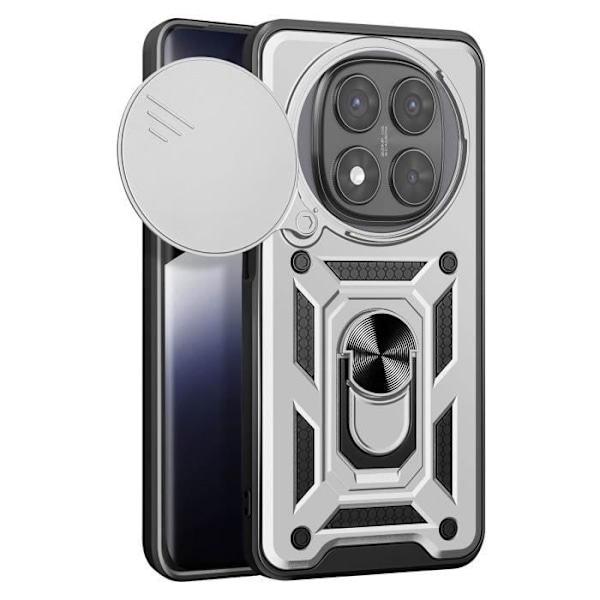 Coque - Xiaomi - Redmi Note 14 Pro/Pro Plus - Stötsäker - Hållring - Kameraskydd Grå