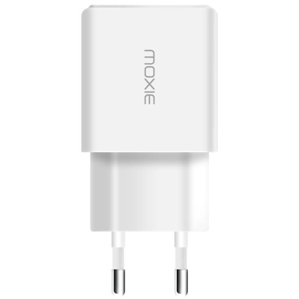 Vægoplader USB og USB C Power Delivery 20W Hurtig Opladning Moxie Hvid Vit