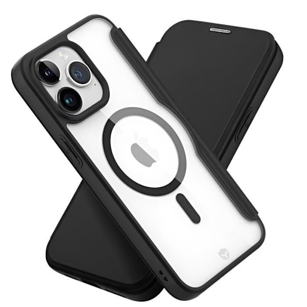 iPhone 15 Pro - Force Case - MagSafe kotelo - 2m iskunkestävä - Korttipidike - Musta Svart