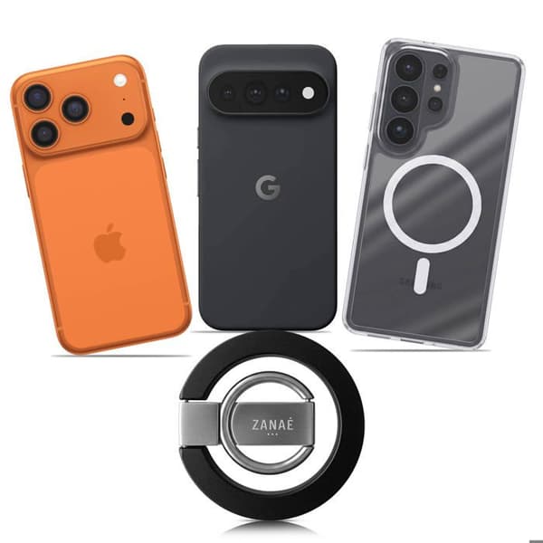 Støtte og Magnetisk Ring Kompatibel med iPhone MagSafe / PixelSnap Foldbar Zanaé Sort Svart