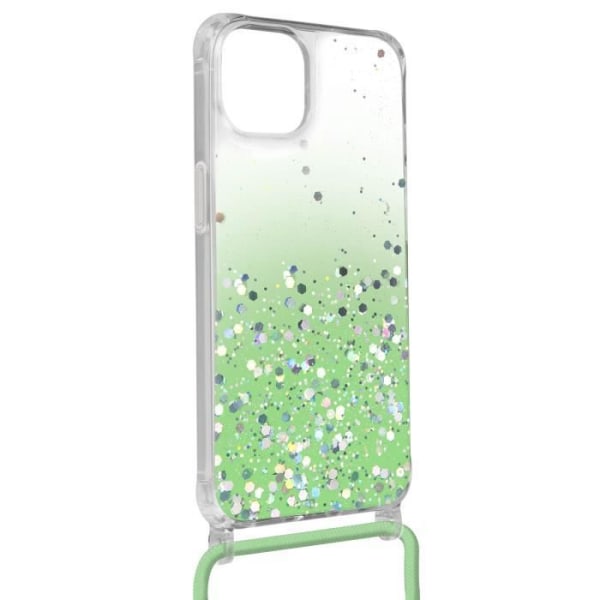 Glitter iPhone 12 Pro Max -kotelo Irrotettava johto Iskunkestävät kulmat Gradient Green