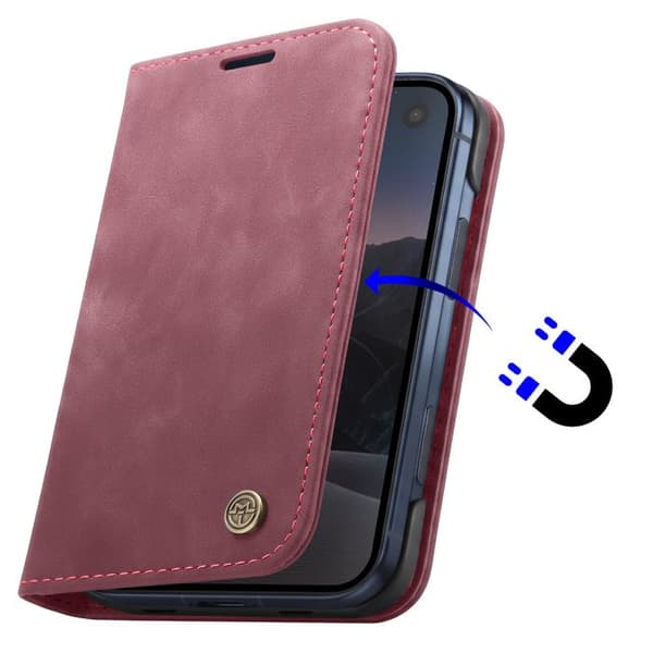 iPhone Duo RFID-suojakotelo Vintage, CaseMe Bordeaux Röd