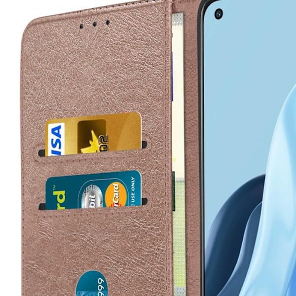 Oppo Reno 7 Fodral - AVIZAR - Plånboksfodral - Videostödfunktion - Rose Gold rosa guld