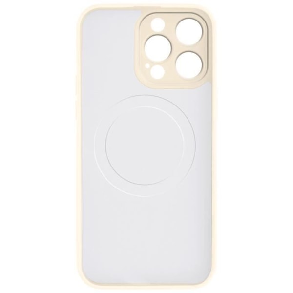 Coque Magsafe - AVIZAR - iPhone 15 Pro Max - Silikone Soft-touch - Hvid beige - Modstandsdygtig beskyttelse Vit