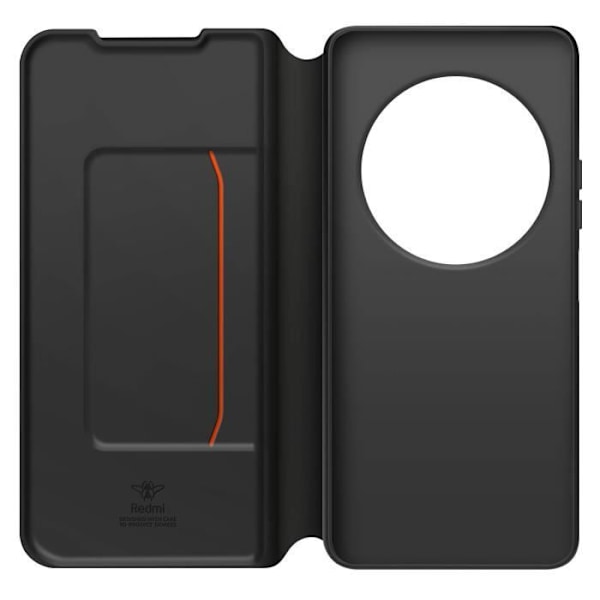 Étui til Xiaomi Redmi 14C Klap Kortindehaver med Håndledsrem Fremstillet til Xiaomi Sort Svart