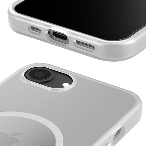 Coque MagSafe - Matt - iPhone 16e - 360° Skydd - Genomskinlig - Vit Vit