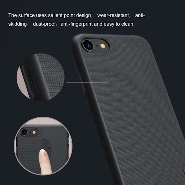 Coque iPhone 7/8/SE 2/SE 2020/SE 3 - Nillkin - Super Frosted Shield - Sort - Hård - Vandtæt Svart